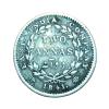 British India Silver 2 ANNA'S Year 1841 "EIC" Queen CONTINUOUS LEGEND **V. RARE** Used Condition.