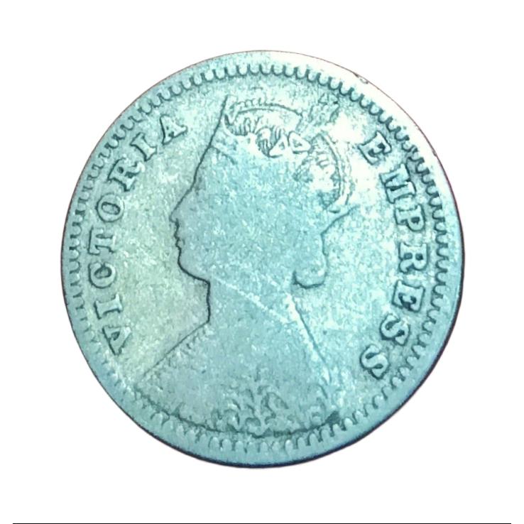 British India Silver 2 ANNA'S Year 1892 VICTORIA EMPRESS in Collectable Grade. - Image 2
