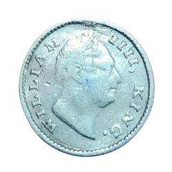 Alternative view of British India Silver 1/4 Rupee "EIC" Year 1835 King WILLIAM-IV **V. RARE** Collectable Grade.