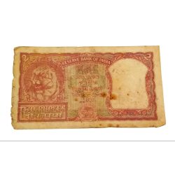 Alternative view of 2 Rupees Big FAFRA Issue B.RAMA RAO "RUPAYA" 2rd Issue **SCARE** Used Condition.