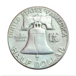 USA Silver HALF DOLLAR Weight 12.5g Diameter 30.5mm "FRANKLIN" 1955 **RARE** Collectable Grade.