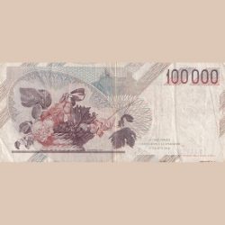 Alternative view of Lire 100000 Centomila Bank Note