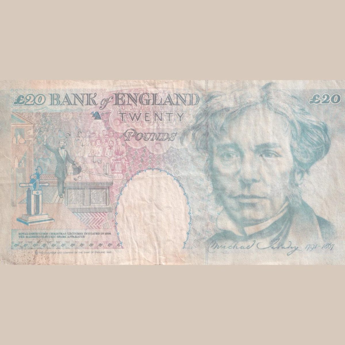 England 20 Pound Old Issue Big Size Note Elizabeth Bank Note - Image 2