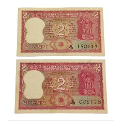 2 Rupees COMM. Issue GANDHI SITTING Sign L.K KHA 2 Notes SEMI-FANCY Numbers **RARE** UNC Grades.*