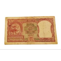 Alternative view of 2 Rupees Old Big FAFRA Issue B.RAMA RAO "RUPAYEE" Correct Hindi **RARE** Collectable Grade.