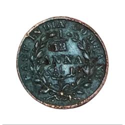 British India 1/12 ANNA Year 1835 "EAST INDIA COMPANY" RARE Issue in Collectable Grade.