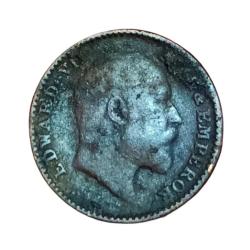 Alternative view of British India 1/12 ANNA Key Date Year 1909 King EDWARD-VII **V. SCARE** Collectable Grade.