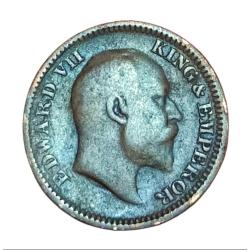 Alternative view of British India 1/2 PICE Key Date Year 1909 King EDWARD-VII **RARE** High Collectable Grade.