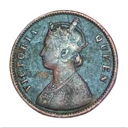 Alternative view of British India ONE QUARTER ANNA Year 1862 QUEEN VICTORIA **V. SCARE** High Collectable Grade.