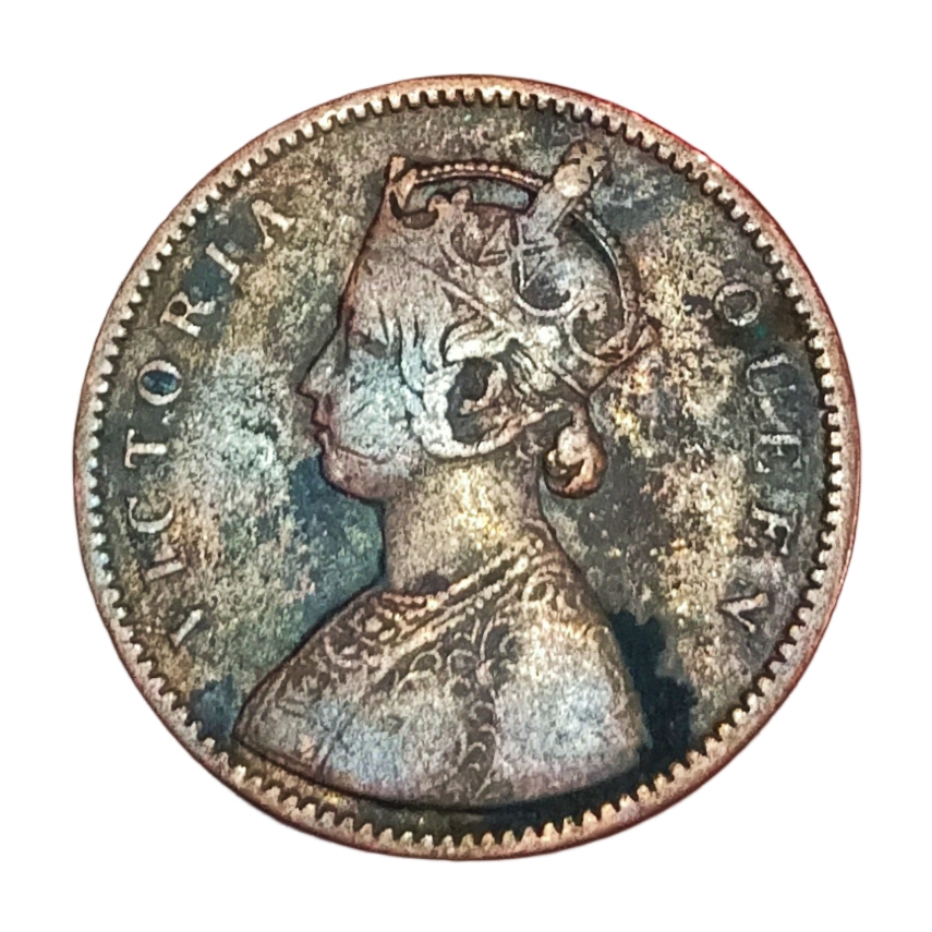 British India ONE QUARTER ANNA Year 1862 QUEEN VICTORIA **V. SCARE** High Collectable Grade. - Image 2