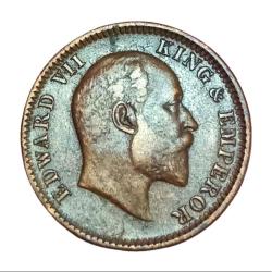 Alternative view of British India ONE QUARTER ANNA Year 1907 King EDWARD-VII in Collectable Grade.