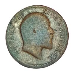 Alternative view of British India ONE QUARTER ANNA Key Date Year 1909 King EDWARD-VII **RARE** Collectable Grade.