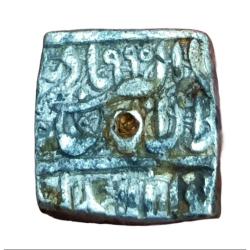 Alternative view of MUGHAL EMPIRE Silver Rupee SQUARE Type Dated AH 995 AHMEDABAD Mint Collectable Grade.