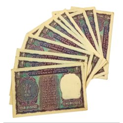 Alternative view of One Rupee I.G PATEL Old COMM. Issue “GANDH” Middle 541 SAI Numbers Lot 13 Notes **RARE** UNC Grades.