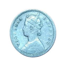 Alternative view of British India Silver 2 ANNA'S Year 1891 VICTORIA EMPRESS in Collectable Grade.
