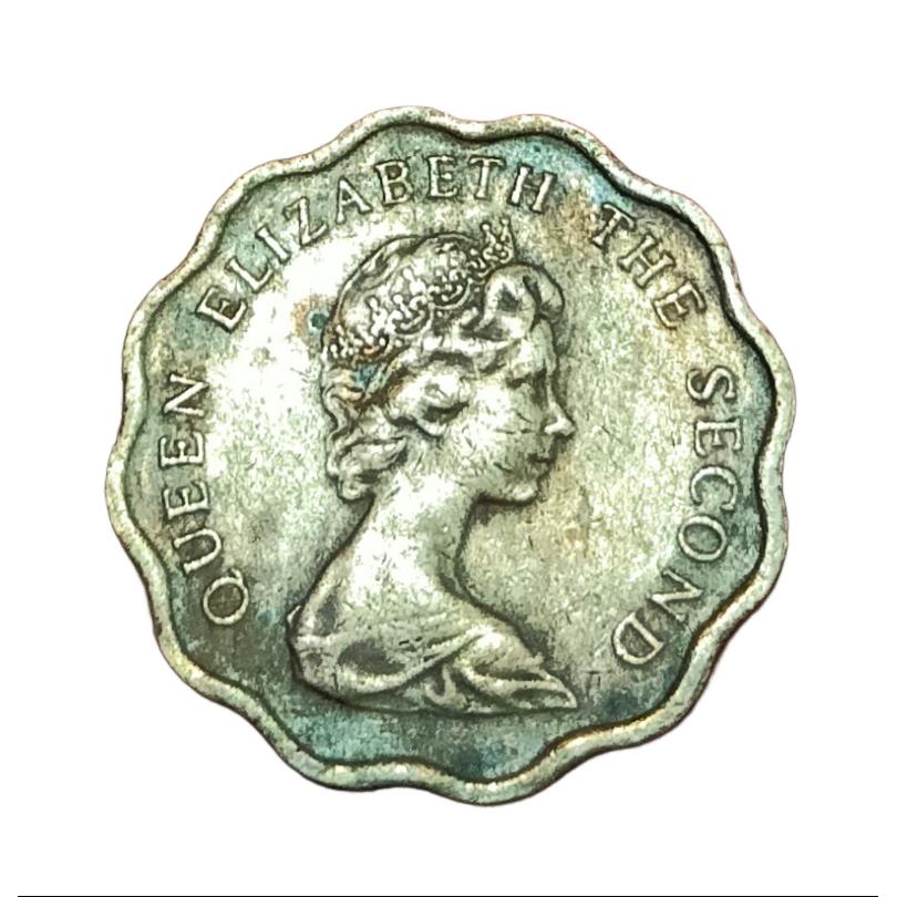 HONG KONG Brass 20 CENTS Year 1976 Queen ELIZABETH-II **SCARE** Collectable Grade. - Image 2