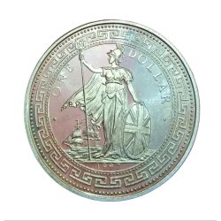 Alternative view of BRITAIN Silver TRADE DOLLAR TOKEN Special LIMITED Edition 50th INDEPENDENCE DAY "NEHRU" UNC Grade.
