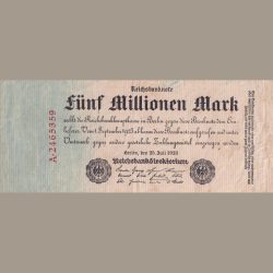 Funf Five Millionen Mark 1923 Rare Lowest Price Bank Note