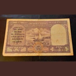 Alternative view of 10 rupees Burma issue reserve Bank of India George Vl British India note very good condition S