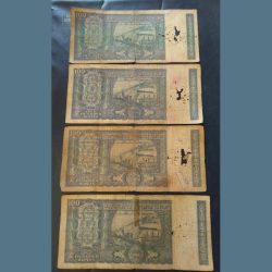 Alternative view of 100 rupees Strips note very rare four different signatures 1 KR Puri 2 s Jagannath 3 IG Patel