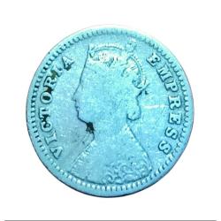Alternative view of British India Silver 2 ANNA'S Year 1897 VICTORIA EMPRESS in Collectable Grade.