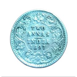 British India Silver 2 ANNA'S Year 1897 VICTORIA EMPRESS in Collectable Grade.