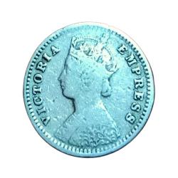Alternative view of British India Silver 2 ANNA'S Year 1897 VICTORIA EMPRESS in Collectable Grade.