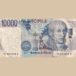 Lire 100000 Diecimila Rare Lowest Price Bank Note