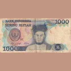 Indonesia 1000 Seribu Rupiah 1987 Direksi Rare Lowest Price Bank Note