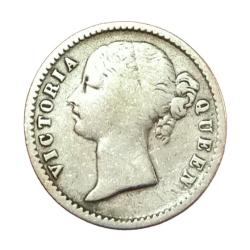 Alternative view of British India Silver 1/4 Rupee "EIC" Year 1840 Victoria DIVIDEND LEGEND **SCARE** Collectable.