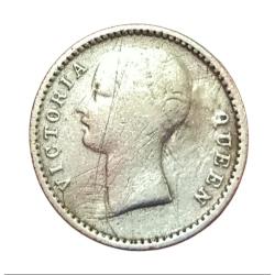 Alternative view of British India Silver 1/4 Rupee "EIC" Year 1840 Victoria DIVIDEND LEGEND **SCARE** Collectable.