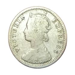 Alternative view of British India Silver 1/4 Rupee Year 1901 VICTORIA EMPRESS in Collectable Grade.