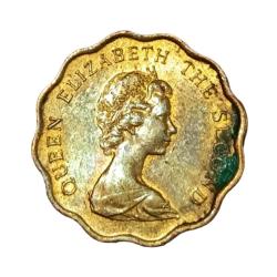 Alternative view of HONG KONG Ni/Brs 20 CENTS Year 1982 Queen ELIZABETH-II in UNC Grade.