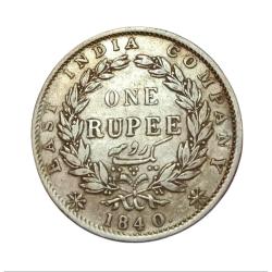 Alternative view of BI Silver Rupee Year 1840 "EIC" Victoria CONTINUOUS LEGEND "ENGLISH & INDIAN HEAD" SET 2 Coins.