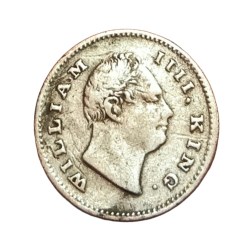 Alternative view of British India Silver 1/4 Rupee "EIC" Year 1835 King WILLIAM-IIII in Collectable Grade.