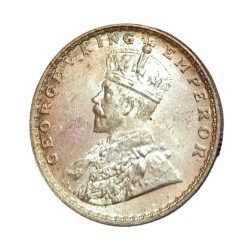 Alternative view of British India Silver 1/2 Rupee Year 1936 King GEORGE-V in UNC Grade Natural Toning & Mint Luster
