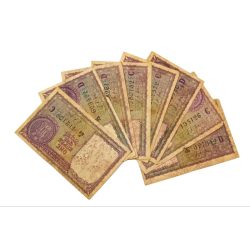 One Rupee Old Issue Year 1957 L.K JHA Mixed Lot 8 Notes are in Used Conditions.