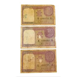 One Rupee Old Issue Year 1957 H.M PATEL Lot 3 Notes are in Used Conditions.