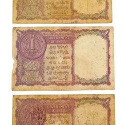 Alternative view of One Rupee Old Issue Year 1957 H.M PATEL Lot 3 Notes are in Used Conditions.