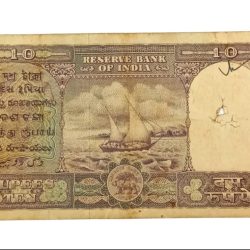 Alternative view of 10 Rupees Old Big FAFRA Issue B.RAMA RAO "RUPAYEE" Correct Hindi **RARE** High Grade.