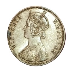 Alternative view of British India Silver Rupee Year 1901 VICTORIA EMPRESS in RAW High Grade.