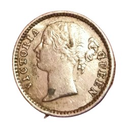 Alternative view of British India Silver 1/4 Rupee “EIC” Year 1840 Victoria DIVIDED LEGEND in High Grade.