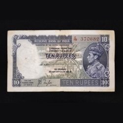 10 Rupee British Note Signed by J.B TAYLOR Serial no E/78 370682