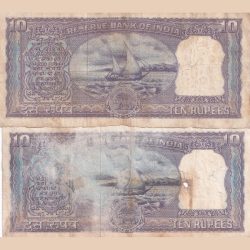 Alternative view of 10 Rupees Diamond Issue Two Different Governer Batacharya And L.K Jha Set Note