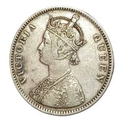 Alternative view of British India Silver Rupee Year 1862 QUEEN VICTORIA with 4 Dots **SCARE** High Grade.