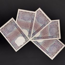 Alternative view of 1 Rupee Gandhi Set Of 5 Notes UNC