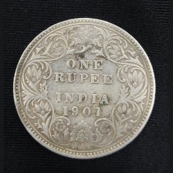 Alternative view of One Rupee 1901 VICTORIA EMPRESS BOMBAY MINT