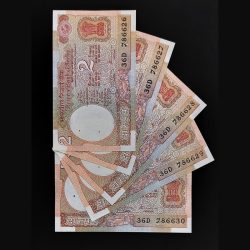 2 Rupee 786 fancy set of 5 Note UNC CONDITION SERIAL NO 36D 786626-786630