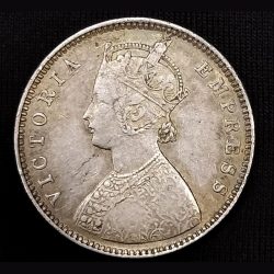 Alternative view of RARE HALF RUPEE 1888 VICTORIA EMPRESS WITH B MINT MARK