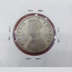 Alternative view of Half rupee coin Victoria empress 1893 bombay mint